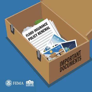 Box full of legal documents, mementos, and photos