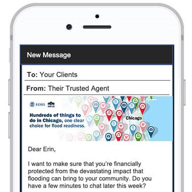 phone screenshot with email header image and email text in frame