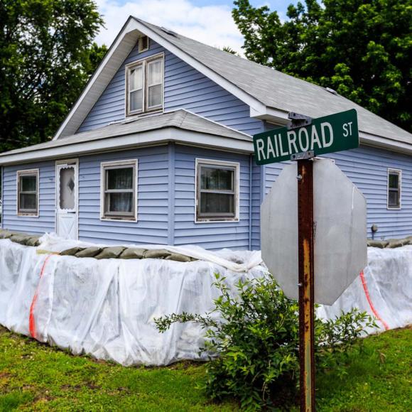 house with barriers