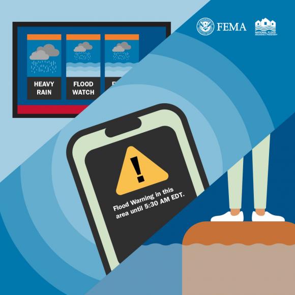 phone screen with warning symbol
