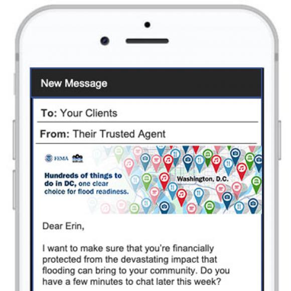 phone screenshot with email header image and email text in frame