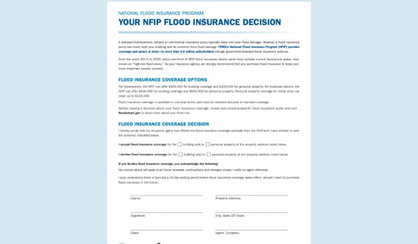 Your flood insurance decision fact sheet